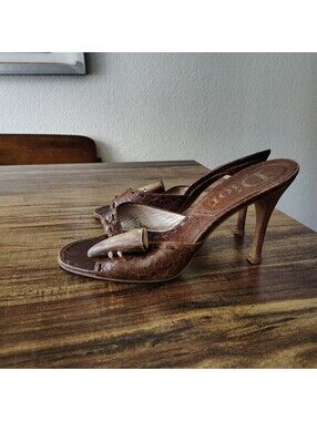 Dior Horn Toggle Y2k Vintage Galliano Era Slip On Mules Sandals 38.5